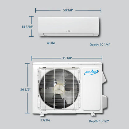 Air-Con Blue Hyper 24000 BTU 21 SEER Hyper Heat Mini Split Air Conditioner 15ft Lineset & Wiring