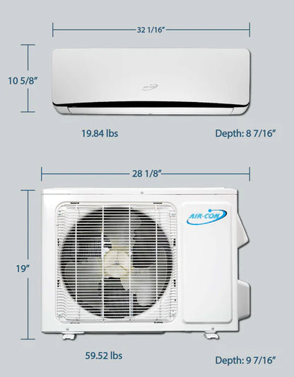 Air-Con Titanium 12000 BTU Ductless Mini Split Air Conditioner Heat Pump System 18 SEER 110-120V