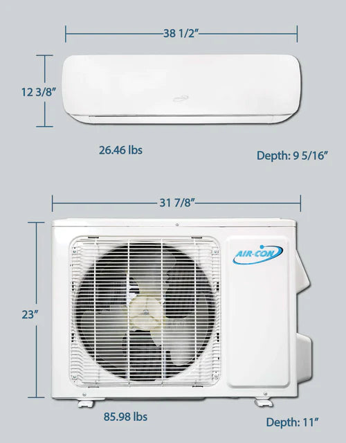 Air-Con Blizzard 12000 BTU 25 SEER Mini Split Air Conditioner 15ft Lineset & Wiring