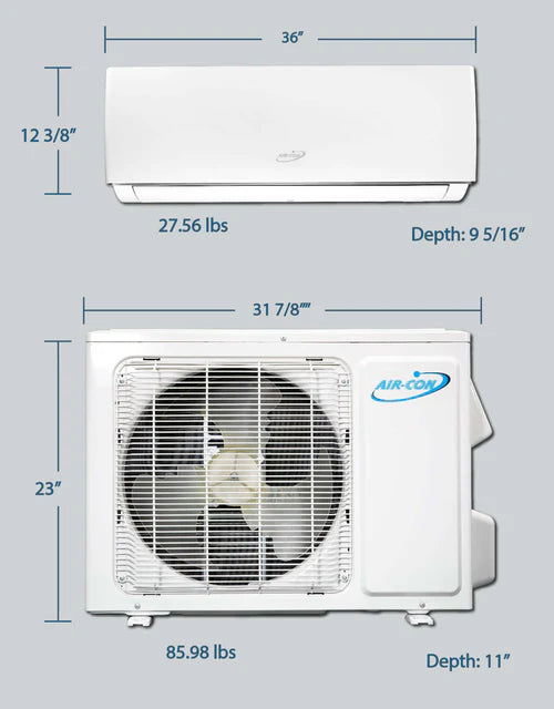 Air-Con Serene Series 18000 BTU 18 SEER Mini Split Air Conditioner 15ft Lineset & Wiring