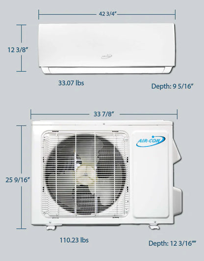 Air-Con Serene Series 24000 BTU 18 SEER Mini Split Air Conditioner 15ft Lineset & Wiring